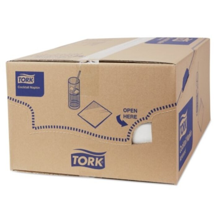 Tork Tork Soft Cockailservet 24x24cm 3-laags 1/4-vouw 15x200 wit