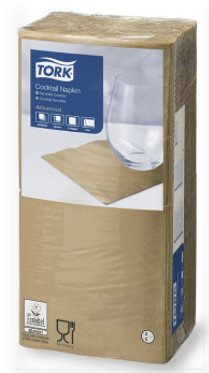 Tork Tork Cocktailservet 24x24cm 2-laags 1/4-vouw 12x200 biscuit