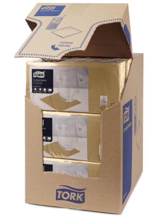 Tork Tork Cocktailservet 24x24cm 2-laags 1/4-vouw 12x200 biscuit