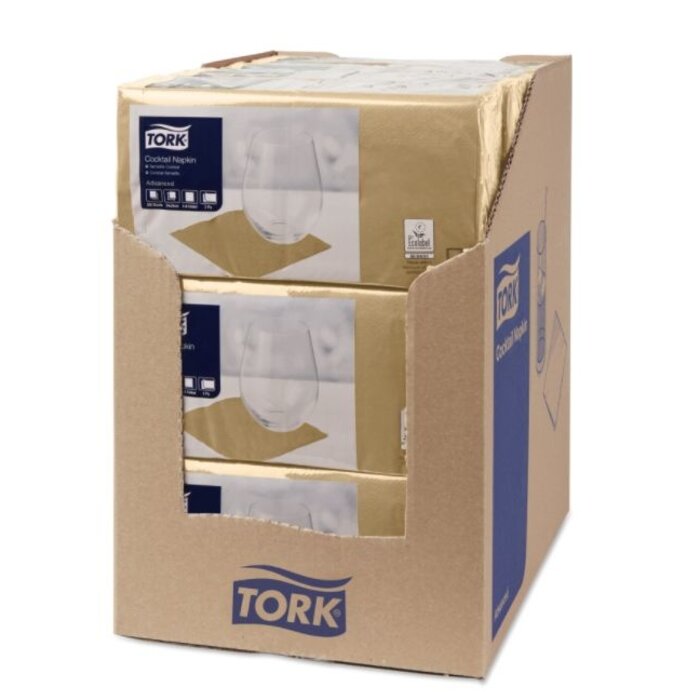 Tork Tork Cocktailservet 24x24cm 2-laags 1/4-vouw 12x200 biscuit