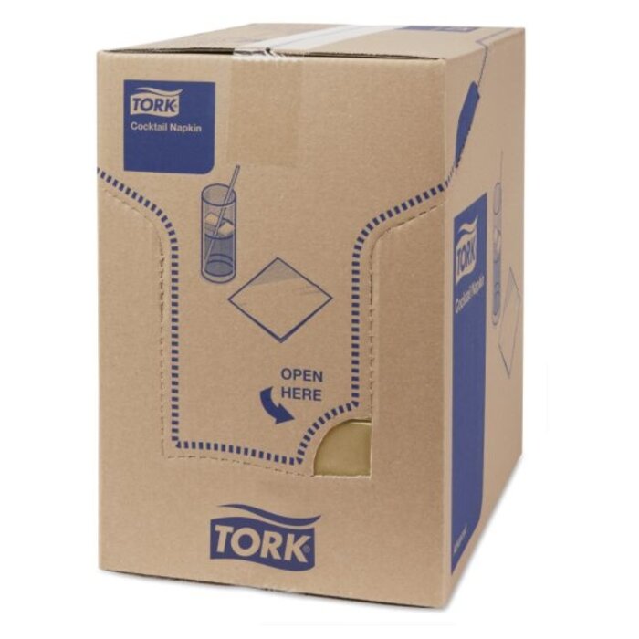 Tork Tork Cocktailservet 24x24cm 2-laags 1/4-vouw 12x200 biscuit