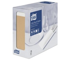 Tork Tork bestekzakje met 2-laags servet wit 5x100 naturel