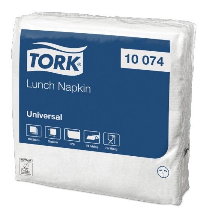 Tork Tork Lunchservet 30x30cm 1-laags 1/4-vouw 48x100 wit