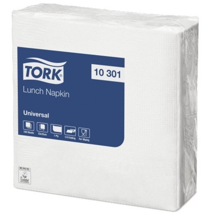 Tork Tork Lunchservet 33x33cm 1-laags 1/4-vouw 16x100 wit