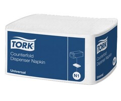 Tork Tork dispenserservet 30x33cm 1-laags counterfold wit 24x300