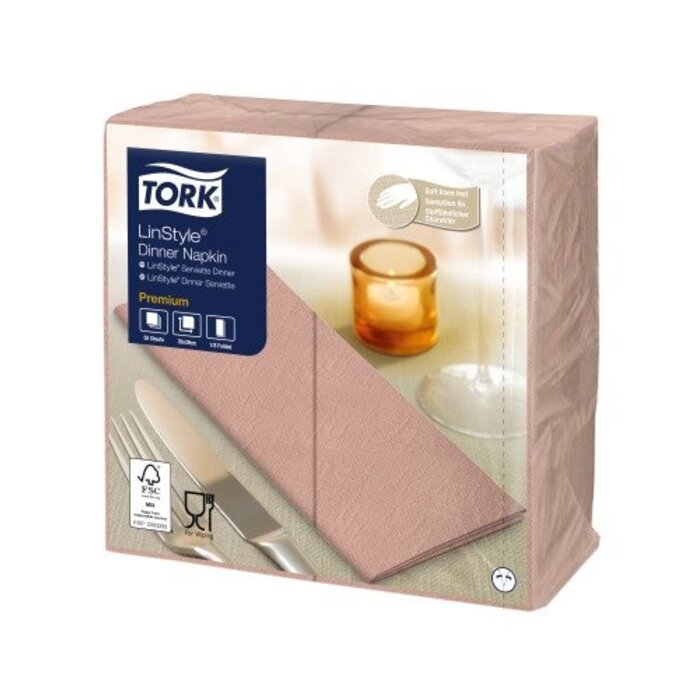 Tork Tork LinStyle® Dinnerservet 39x39cm 1/8-vouw 12x50 coral