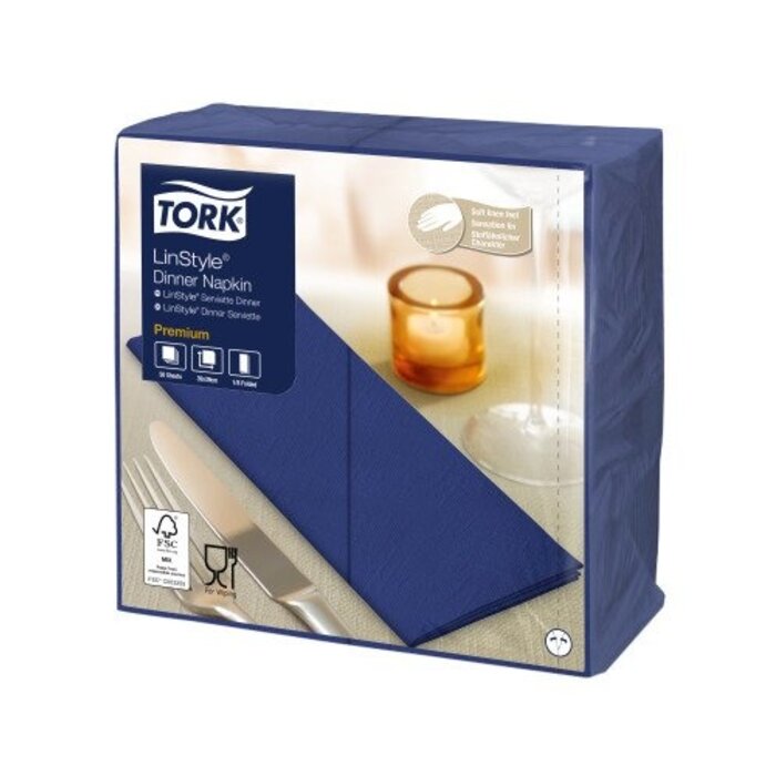 Tork Tork LinStyle® Dinnerservet 39x39cm 1/8-vouw 12x50 midnight blue