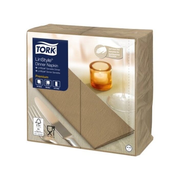 Tork Tork LinStyle® Dinnerservet 39x39cm  1/8-vouw 12x50 biscuit