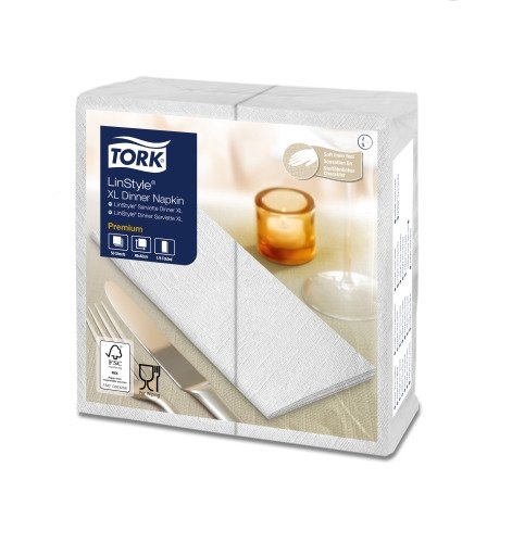 Tork Tork LinStyle® Dinnerservet XL 48x48cm 1/8-vouw 6x50 wit