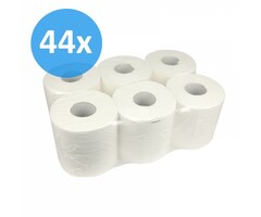 Eigen merk PALLET Poetsrollen Midi, 2-laags, cellulose, wit, 6x 160M