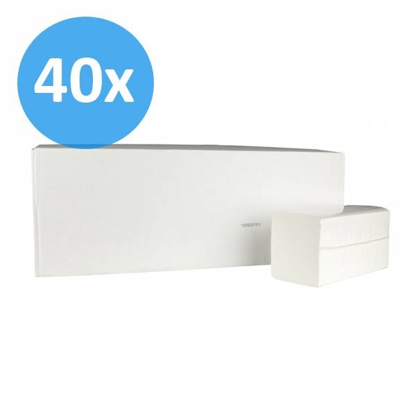 Eigen merk PALLET Vouwhanddoekjes Smart-Z, 2-laags, cellulose wit