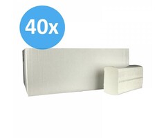 Eigen merk PALLET Vouwhanddoekjes Multifold, 2-laags, cellulose wit