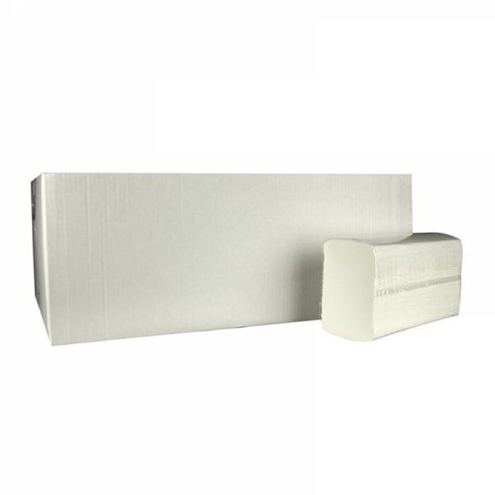 Eigen merk Vouwhanddoekjes Multifold, 2-laags, cellulose wit, 3060 stuks