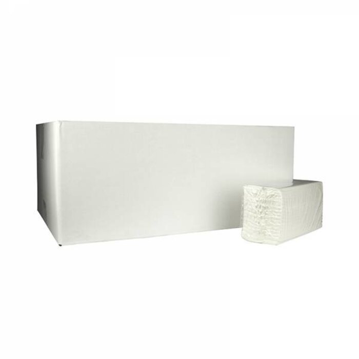 Eigen merk Vouwhanddoekjes C-vouw, 2-laags, cellulose wit, 3040 stuks