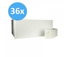 Eigen merk PALLET Vouwhanddoekjes C-vouw, 2-laags, cellulose wit