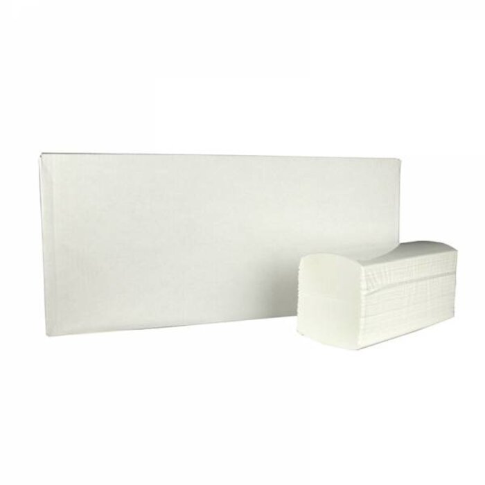 Eigen merk Vouwhanddoekjes interfold, 3-laags, cellulose wit, 2500 stuks