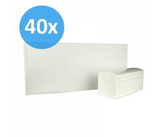 Eigen merk PALLET Vouwhanddoekjes interfold, 2-laags, cellulose wit