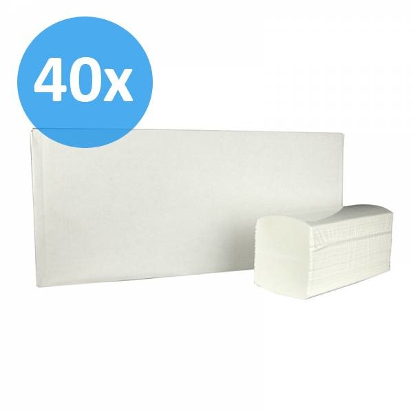 Eigen merk PALLET Vouwhanddoekjes interfold, 2-laags, cellulose wit