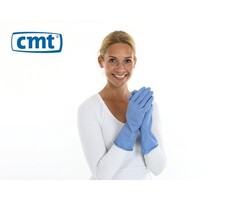 CMT 12 paar huishoudhandschoen rubber food approved blauw