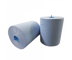 Eigen merk Handdoekrol Matic, 2-laags, cellulose blauw, 21cm, 6x 150M