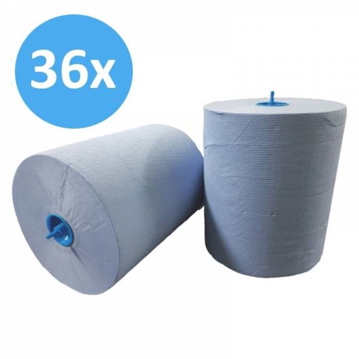 Eigen merk PALLET Handdoekrol Matic, 2-laags, cellulose blauw, 21cm