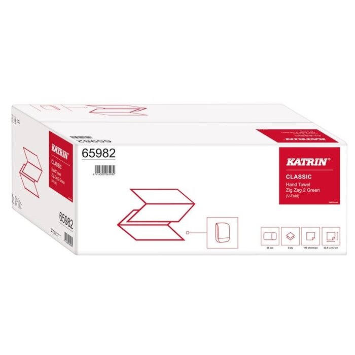 Katrin PALLET Katrin Classic ZZ-handdoekjes - 2-laags groen