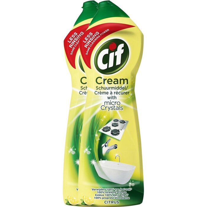 Johnson Diversey Cif Cream Schuurmiddel Citroen 2 x 750ml