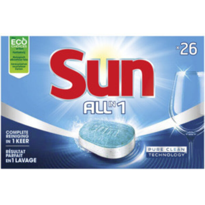 Johnson Diversey Sun All-in-1 Normaal Tabletten 26 st.