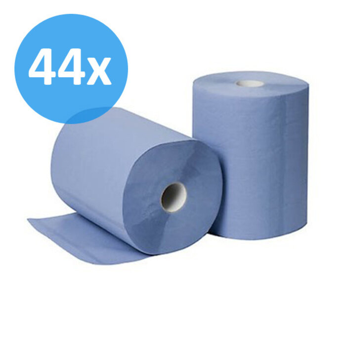 Eigen merk PALLET Poetsrollen Midi, 6x 135M, 2-laags, cellulose, blauw, geperforeerd - FOOD SAFETY