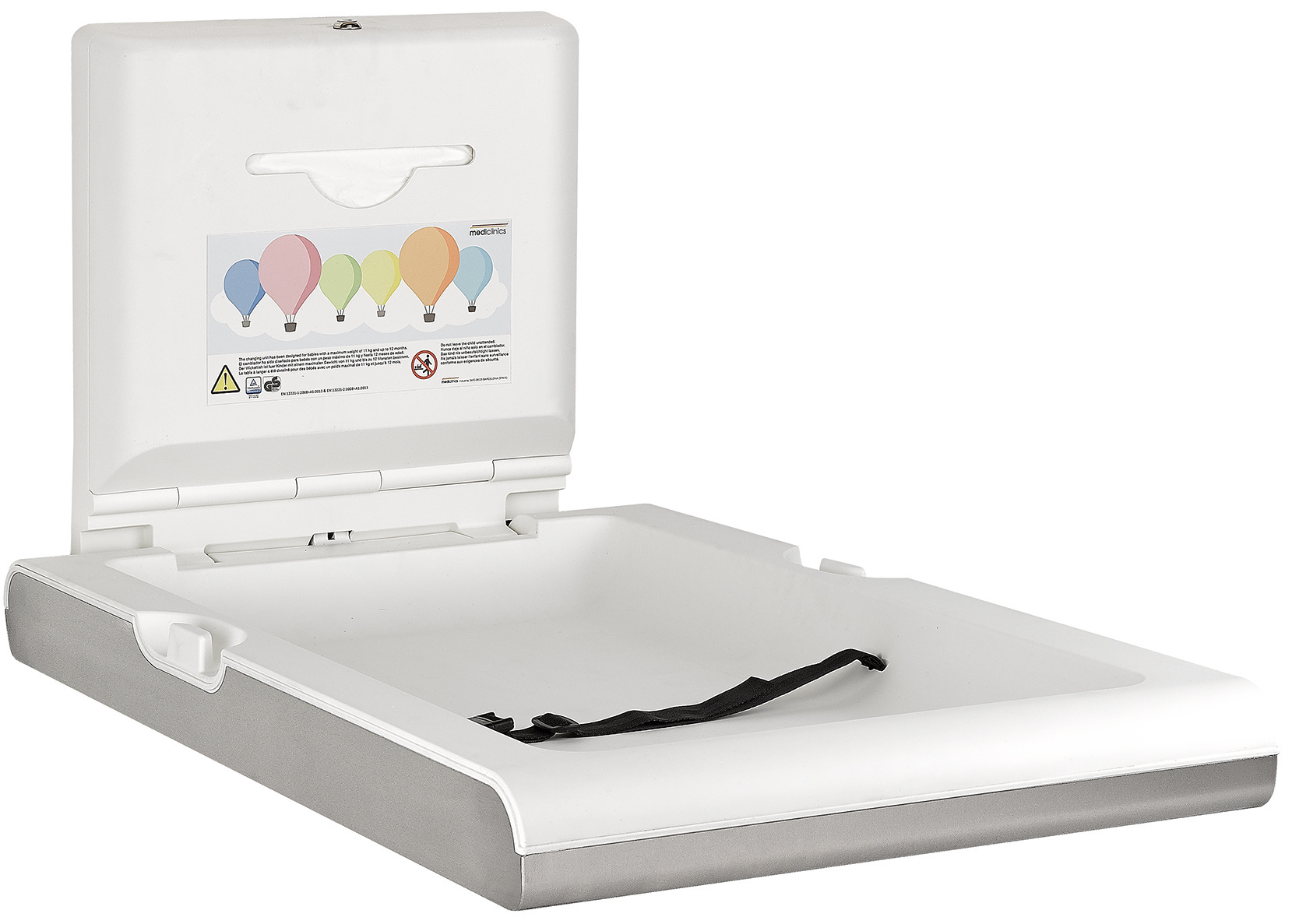 Mediclinics Babyverschoontafel verticaal RVS