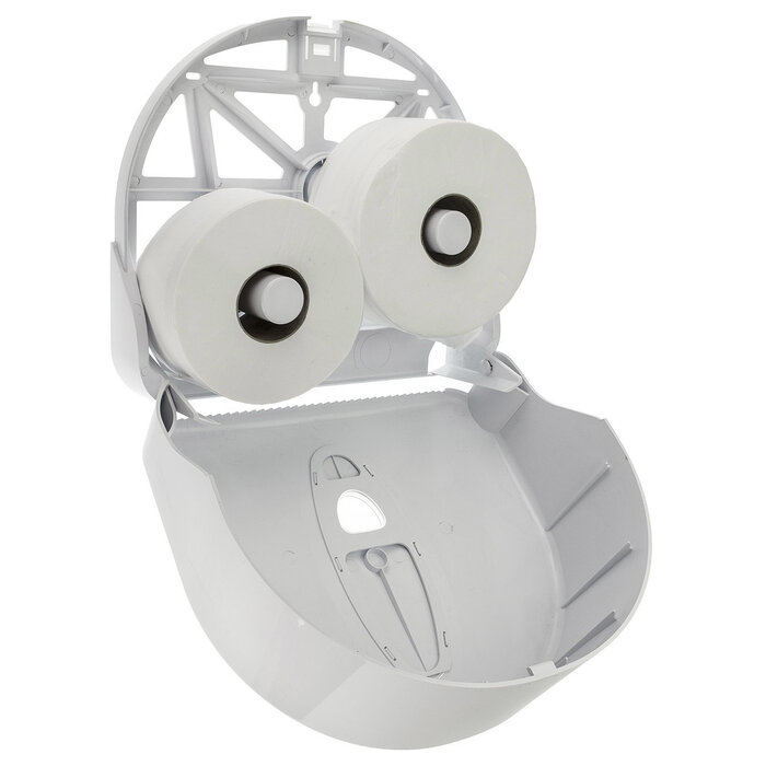 PlastiQline 2020 Jumboroldispenser mini + restrol kunststof wit