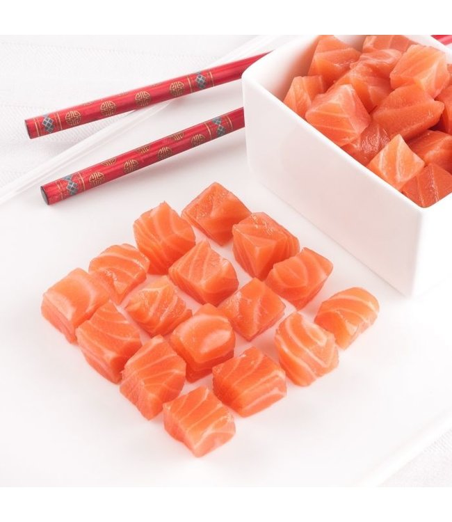 Zalmfilet in stukjes  gesneden (Faeröer Eilanden)