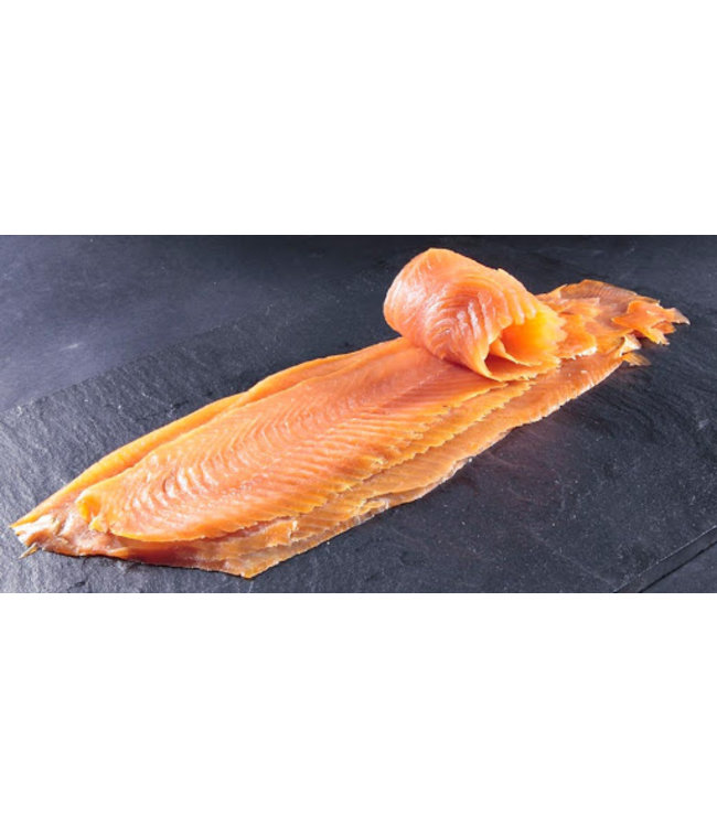 Koud gerookte  zalm lang (dun) gesneden 100 gram