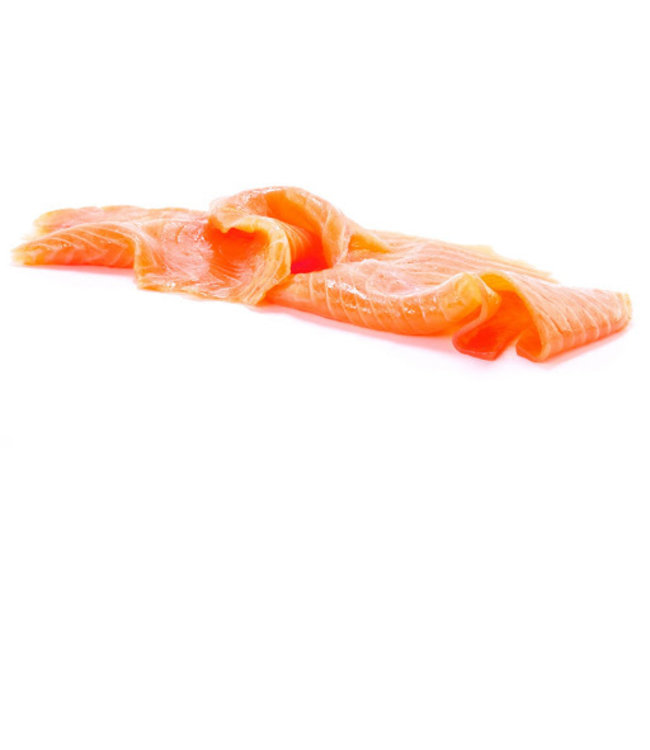 Koud gerookte  zalm lang (dun) gesneden 100 gram