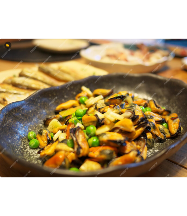 Mossel vlees gekookt