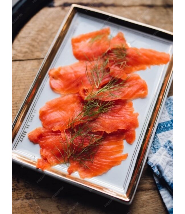 Halve zijde MSC Wilde Sockeye zalmfilet  Ambachtelijk Koud gerookt  500 gram