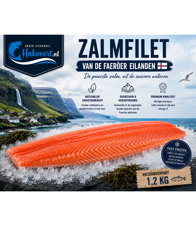 zalmfilet zijde PREMIUM kwaliteit Faeröer Eilanden!   ( midden stuk zonder kop/staart)