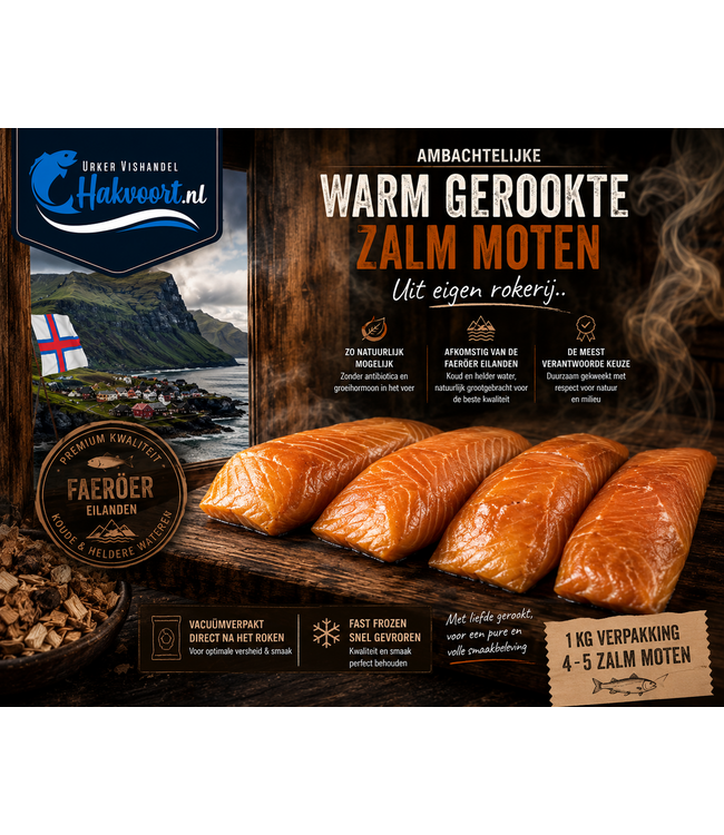 Warm gerookte zalm moten  1 kg