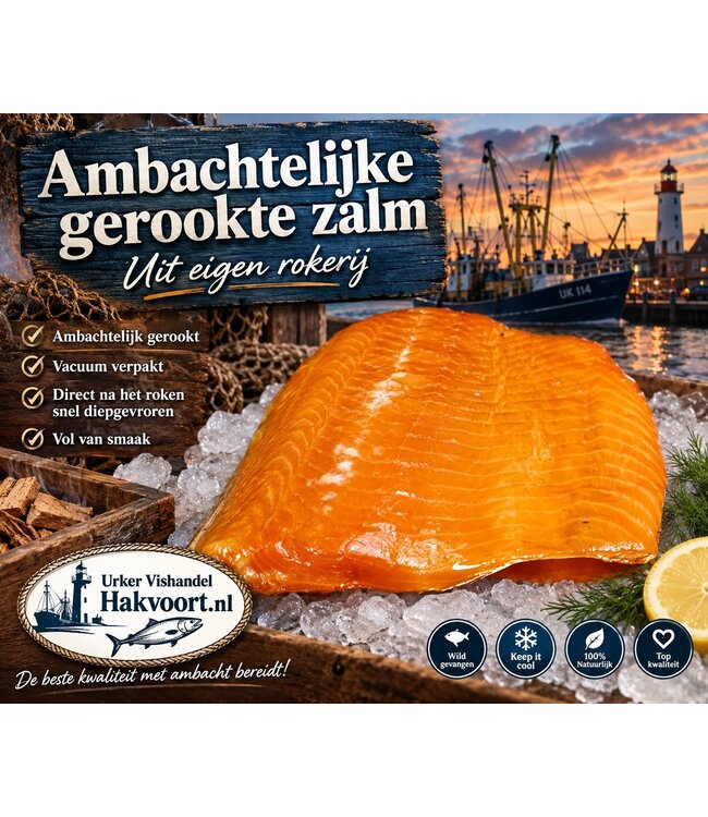 Halve zijde warm gerookte zalm
