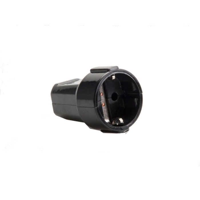 Stekker rubber contra met randaarde (zwart)
