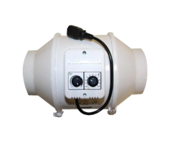 Inline buisventilator 100 mm 221 m³/u instelbaar met EU-stekker voor serre kas tent