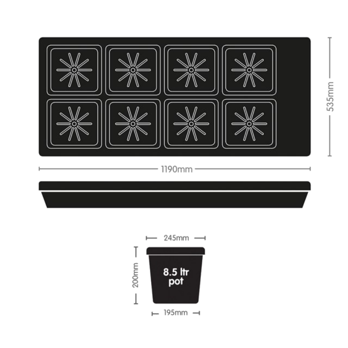 Autopot AutoPot Auto8 Tray Systeem ~ Kweeksysteem