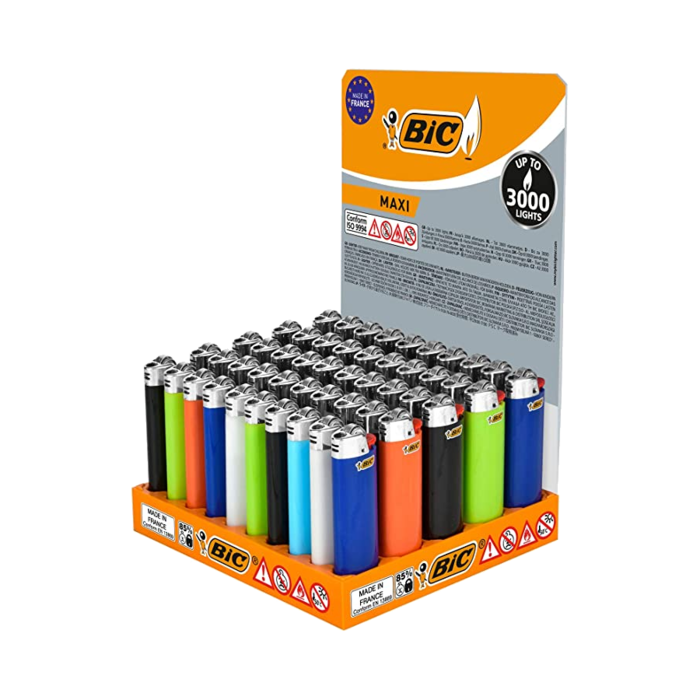 BIC BIC Maxi Standard Lighters 50 Pieces ~ Flint Lighters
