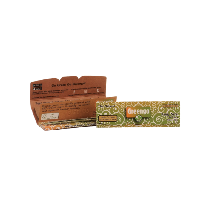 Greengo Greengo Unbleached King Size Regular 2 in 1 | 24 pieces ~ Rolling papers & Tips