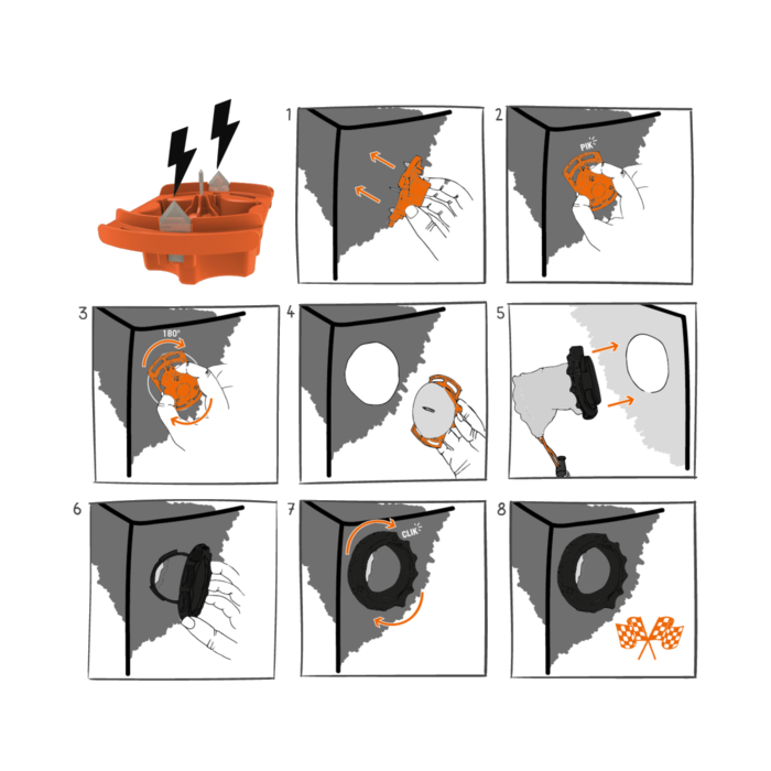 Secret Jardin Secret Jardin CF7D Cable Flange Double Sock  | Cable Grommet Ø70mm