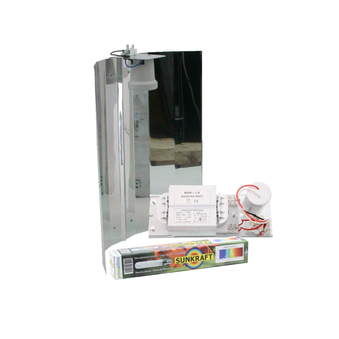 Prima Klima Mari + Spiegelkap + Sunkraft 600 Watt ~ Complete Verlichting Set