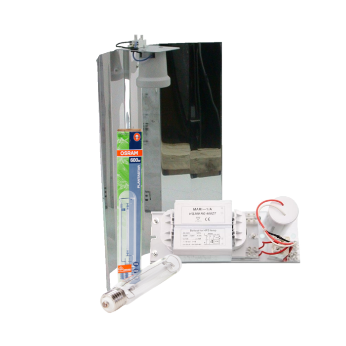 Osram Mari + Spiegelkap + Osram Plantastar 600 Watt ~ Complete Verlichting Set
