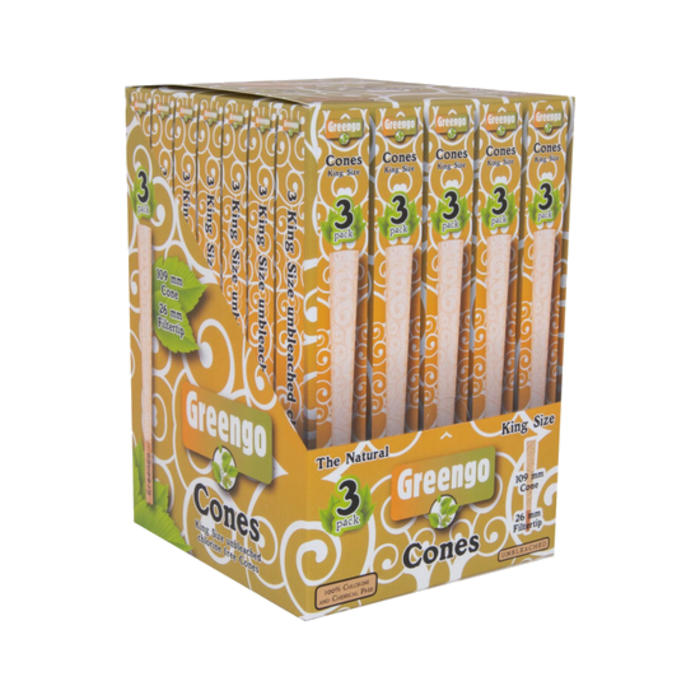 Greengo Greengo Cones King Size Unbleached - 35 x 3-pack