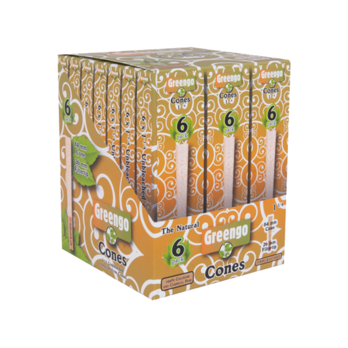 Greengo Greengo Cones 1 1/4" ongebleekt - 21 x 6-pack