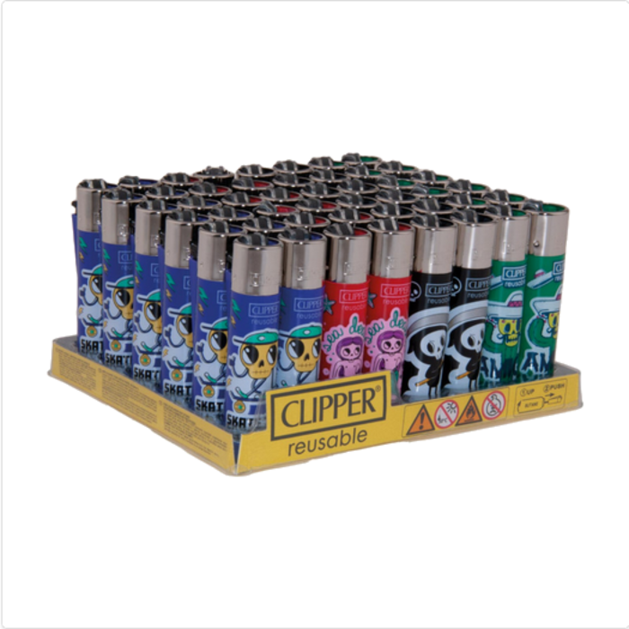 Clipper Clipper Classic Skulls ~ Lighters 48 pieces